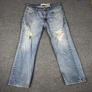 Vintage Levi's 505 Distressed Denim Jeans 36x29